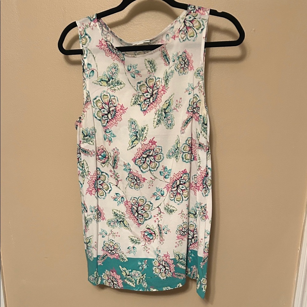 J. Jill Floral Tank Top - Pink and Green